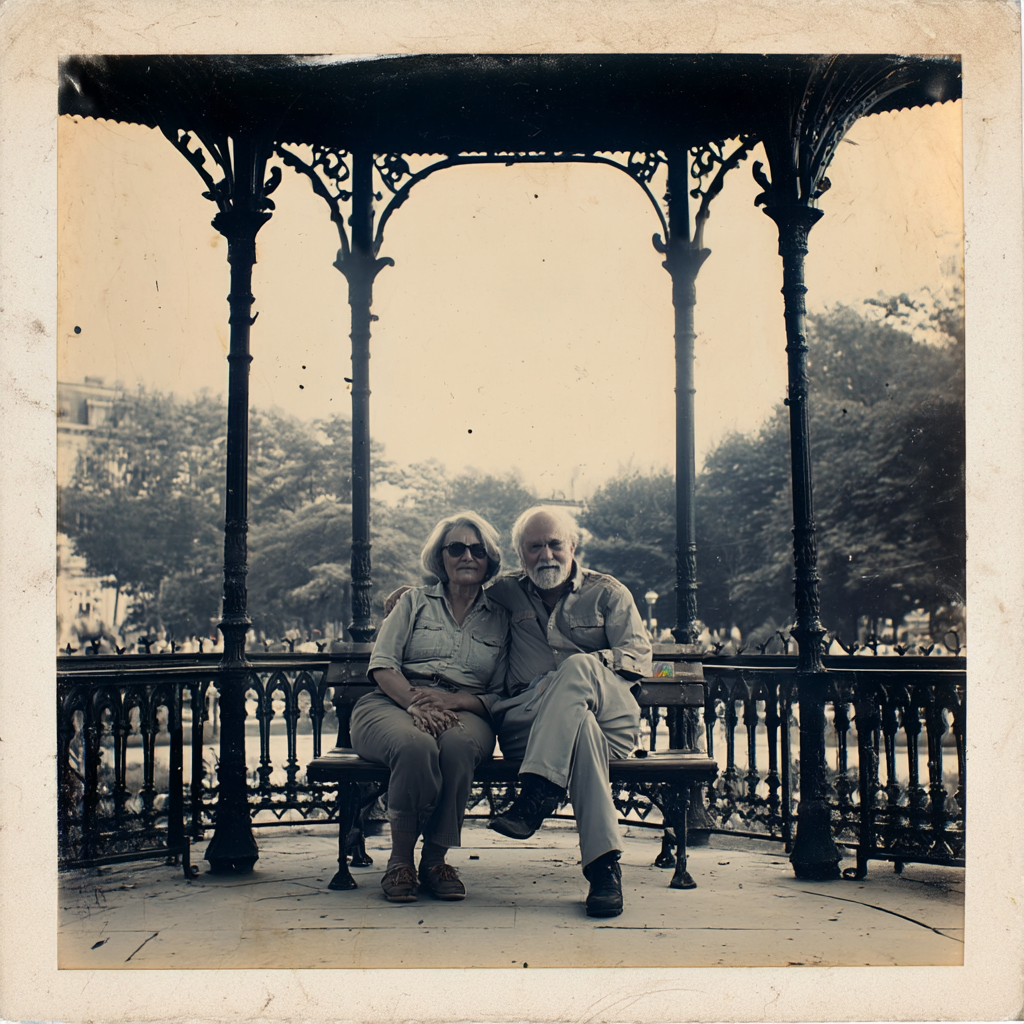 Couple at the bandstand, 1970s